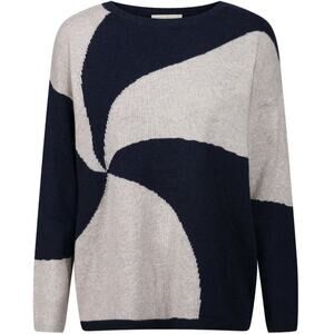 SEASALT CORNWALL sea salt navy blue ivory St Leven wool cotton sweater top